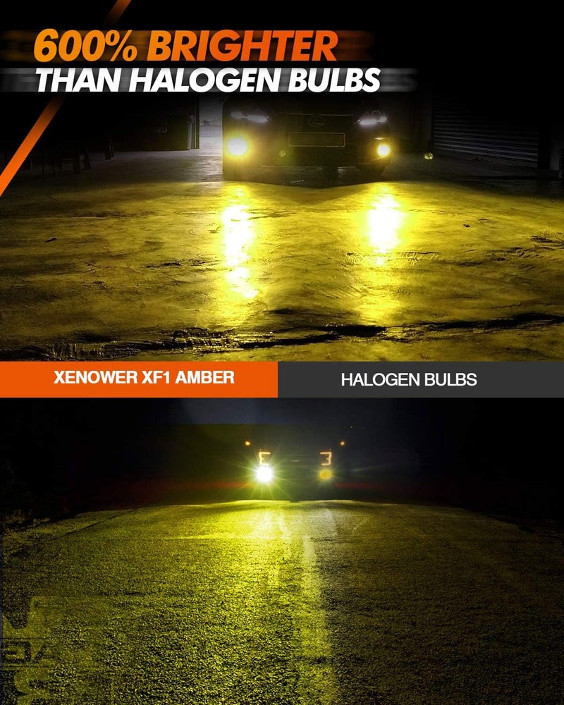 SEALIGHT 9006 LED Fog Light Bulbs Yellow, 600% Brightness 9006 HB4 LED Fog Light, 3000K Amber Strong Penetration 9006 Fog Light Led Bulb Yellow Replacement for Cars,Trucks(Pack of 2) - Image 3